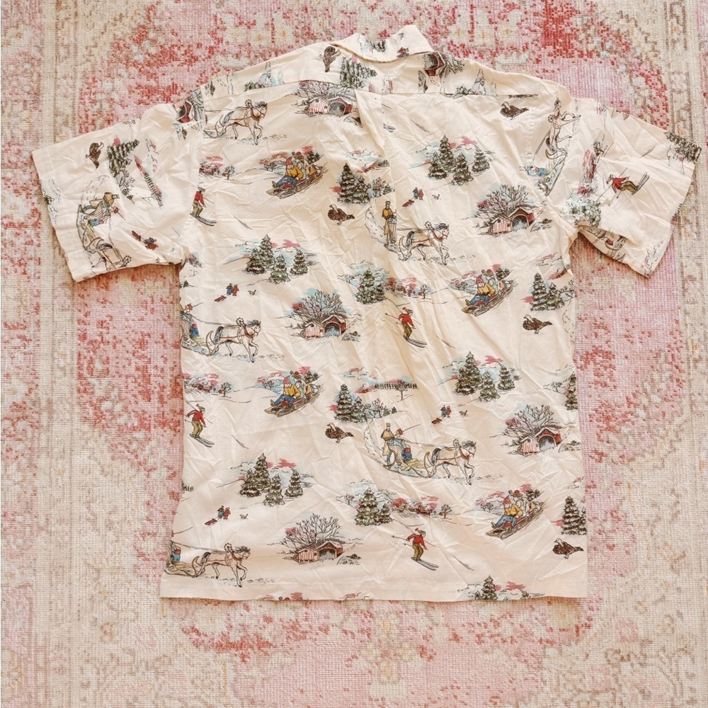 Reyn Spooner, Men’s 1960’s Cream Winter T-Shirt - Picture 2 of 7